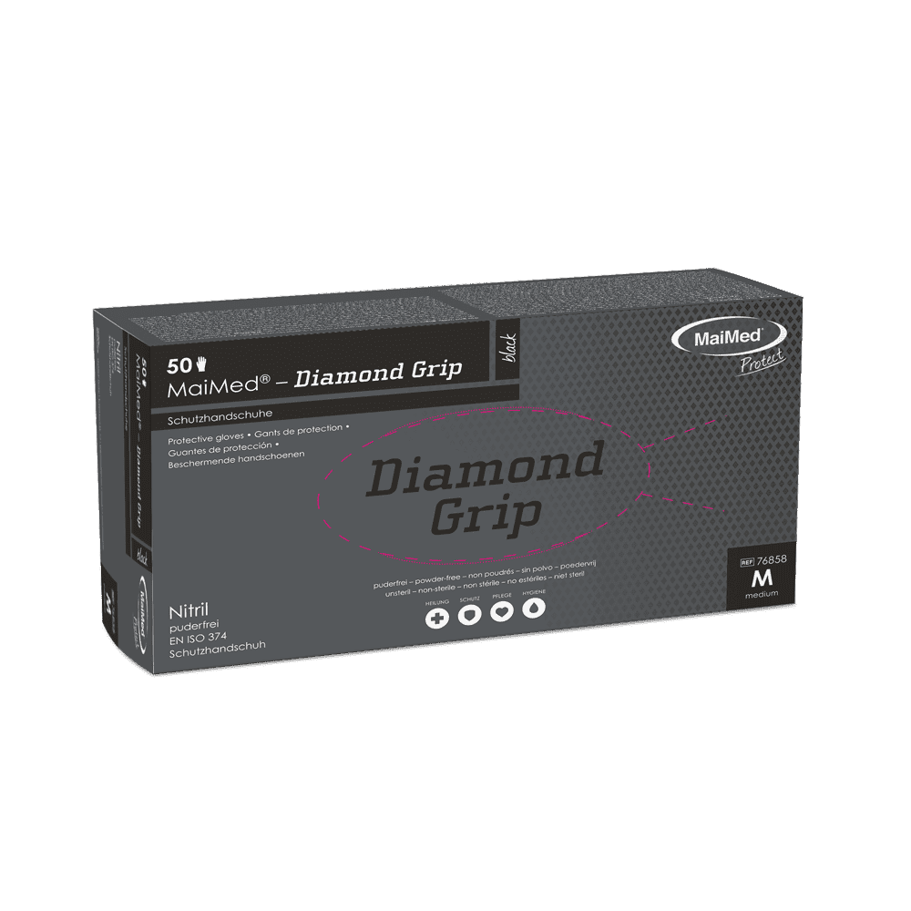 MaiMed-Diamond Grip black, Nitril-Schutzhandschuh