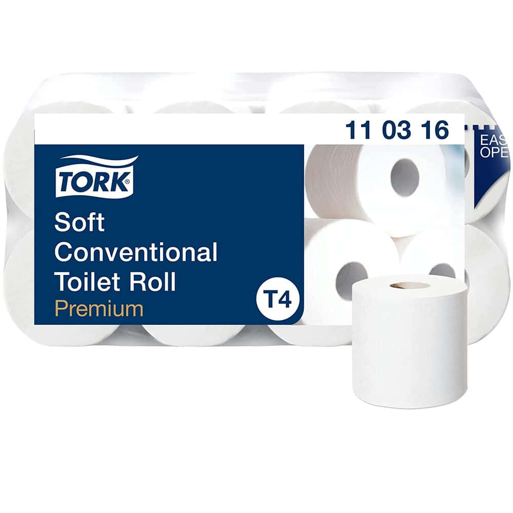 Tork extra weiches Kleinrollen Toilettenpapier 1100316, 3-lagig, weiß Tork extra weiches Kleinrollen Toilettenpapier 1100316, 3-lagig, weiß