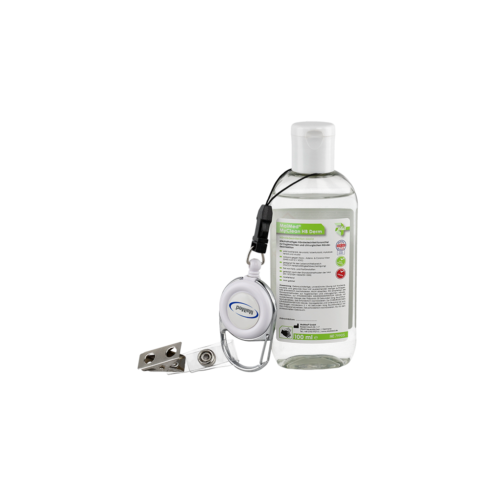 MaiMed® Kittelflaschenhalter Desinfektionsmittel, Handgel, Medi-Behälter, Brennhbem, Lanyard Clip